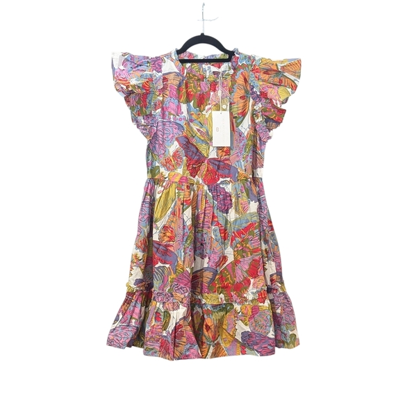 NWT Caroline Constas Multicolor Papillion Floral Print Mini Dress - Picture 2 of 9